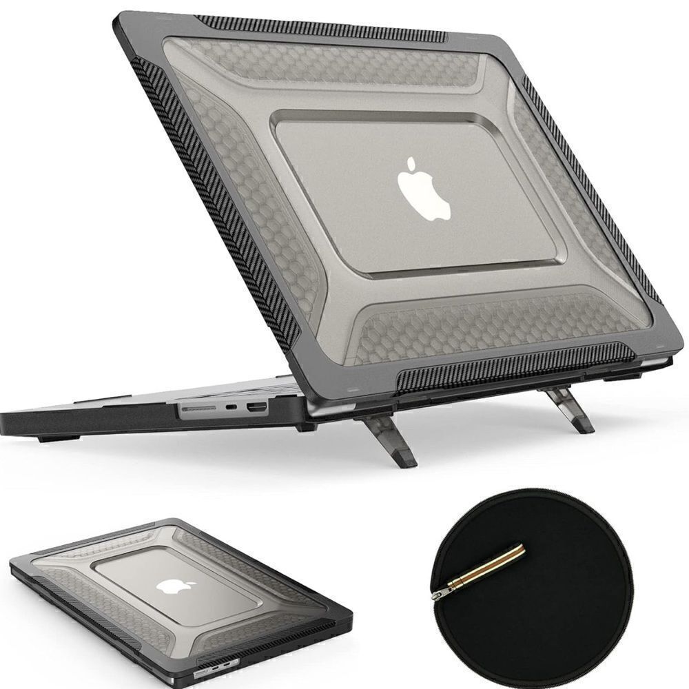 SEYMAC stock MacBook Pro 16 inch Case 2023/2022/2021 Protection Case Black